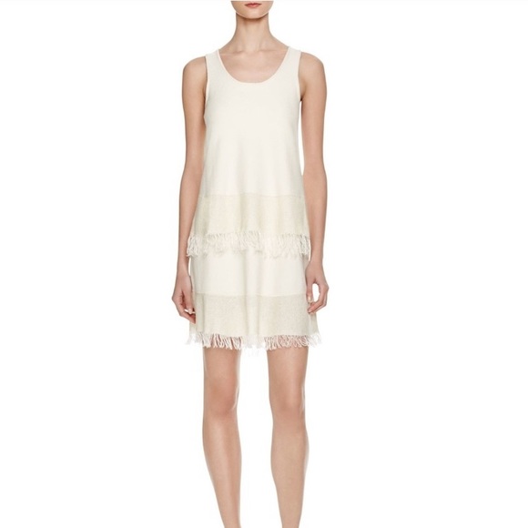 Theory Dresses & Skirts - Woman’s Cream THEORY Dress with Fringe Detail